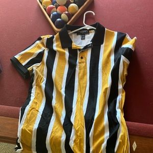 Forever 21 yellow and black polo